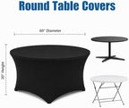 Round Table Covers - 6 Pack 60x30 Inch Table Cloth - Black in 60x30 Inch in Black, alternate view 3