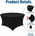 Round Table Covers - 6 Pack 60x30 Inch Table Cloth - Black in 60x30 Inch in Black, alternate view 5