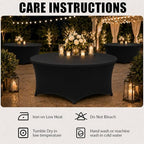 Round Table Covers - 6 Pack 60x30 Inch Table Cloth - Black in 60x30 Inch in Black, alternate view 6