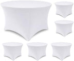 Round Table Covers - 6 Pack 60x30 Inch Table Cloth - White in 60x30 Inch in White