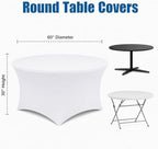 Round Table Covers - 6 Pack 60x30 Inch Table Cloth - White in 60x30 Inch in White, alternate view 3