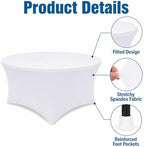 Round Table Covers - 6 Pack 60x30 Inch Table Cloth - White in 60x30 Inch in White, alternate view 5