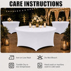 Round Table Covers - 6 Pack 60x30 Inch Table Cloth - White in 60x30 Inch in White, alternate view 6