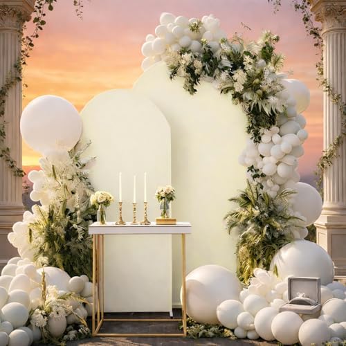 Round Top Arch Backdrop Cover, 6FT+7.2FT (Set of 2), Spandex Arch Stand Cover for Bridal, Birthday, Wedding