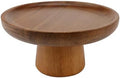 Round Wood Cake Display Stand,6 Inch Dessert Stand for Wedding Party in Brown
