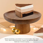 Round Wood Cake Display Stand,6 Inch Dessert Stand for Wedding Party in Brown, alternate view 6