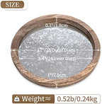 Round Wood Decorative Tray: Rustic Wooden Tray for Coffee Table Farmhouse Centerpiece Mirror Candle Holder, alternate view 3