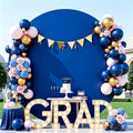 Royal Blue 7.2FT Round Backdrop Cover for 5-7.2ft Stands - Polyester Adjustable Arch Decoration for Wedding