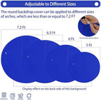 Royal Blue 7.2FT Round Backdrop Cover for 5-7.2ft Stands - Polyester Adjustable Arch Decoration for Wedding, alternate view 2