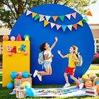 Royal Blue 7.2FT Round Backdrop Cover for 5-7.2ft Stands - Polyester Adjustable Arch Decoration for Wedding, alternate view 4