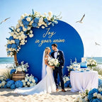 Royal Blue 7.2FT Round Backdrop Cover for 5-7.2ft Stands - Polyester Adjustable Arch Decoration for Wedding, alternate view 5