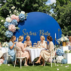 Royal Blue 7.2FT Round Backdrop Cover for 5-7.2ft Stands - Polyester Adjustable Arch Decoration for Wedding, alternate view 6
