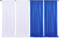 Royal Blue and White Party Backdrop Curtains 10x10 Feet, 4 Panels Wrinkle-Free Polyester Drapes for Wedding