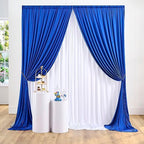Royal Blue and White Party Backdrop Curtains 10x10 Feet, 4 Panels Wrinkle-Free Polyester Drapes for Wedding, alternate view 2