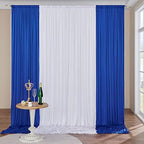 Royal Blue and White Party Backdrop Curtains 10x10 Feet, 4 Panels Wrinkle-Free Polyester Drapes for Wedding, alternate view 3