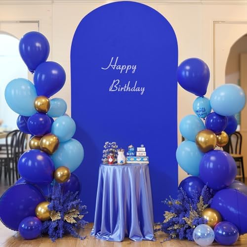 Royal Blue Arch Backdrop Cover 6.6FT Spandex Fitted Wedding Arch Stand Covers Round Top Chiara Arch Covers, alternate view 6