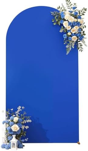 Royal Blue Arch Backdrop Cover for Wedding, 7.2FT Royal Blue Arch Cover Stretchy Backdrops, Double-Sided Arch