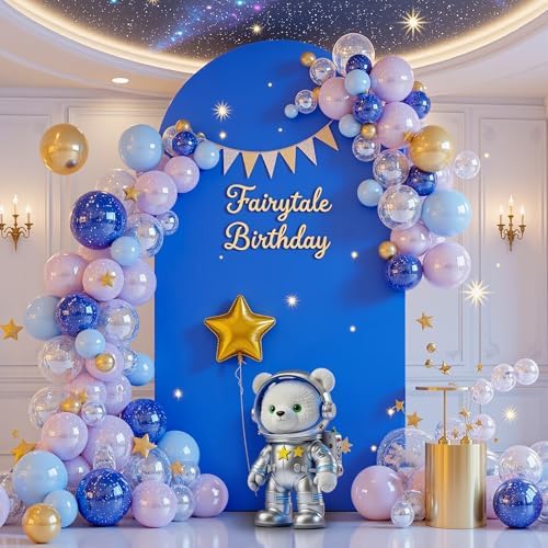 Royal Blue Arch Backdrop Cover for Wedding, 7.2FT Royal Blue Arch Cover Stretchy Backdrops, Double-Sided Arch, alternate view