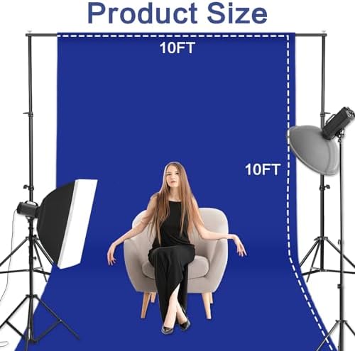 Royal Blue Backdrop Background - 10ftx10ft Blue Photo Backdrop for Photoshoot Photography Background Screen, alternate view 3