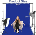 Royal Blue Backdrop Background - 10ftx10ft Blue Photo Backdrop for Photoshoot Photography Background Screen, alternate view 3