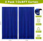 Royal Blue Backdrop Curtain Drapes for Parties, 2Pack 10x8FT in (2 Pack)10FTx8FT in Royal Blue, alternate view 2