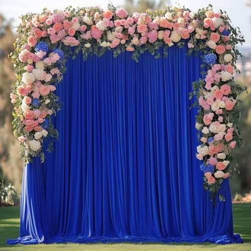 Royal Blue Backdrop Curtain for Parties Backdrop Drapes 10x10FT in 10FTx10FT in Royal Blue