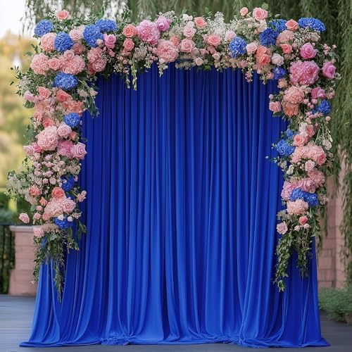 Royal Blue Backdrop Curtain for Parties Backdrop Drapes 10x8FT in 10FTx8FT in Royal Blue