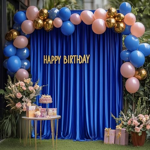 Royal Blue Backdrop Curtain for Parties Backdrop Drapes 10x8FT in 10FTx8FT in Royal Blue, alternate view 4