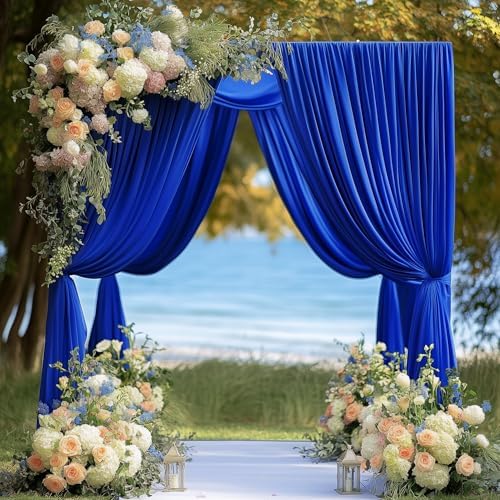 Royal Blue Backdrop Curtain for Parties Backdrop Drapes 10x8FT in 10FTx8FT in Royal Blue, alternate view 5