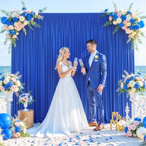 Royal Blue Backdrop Curtain for Parties Wrinkle Free Blue Photo Curtains Backdrop Drapes Fabric Decoration for
