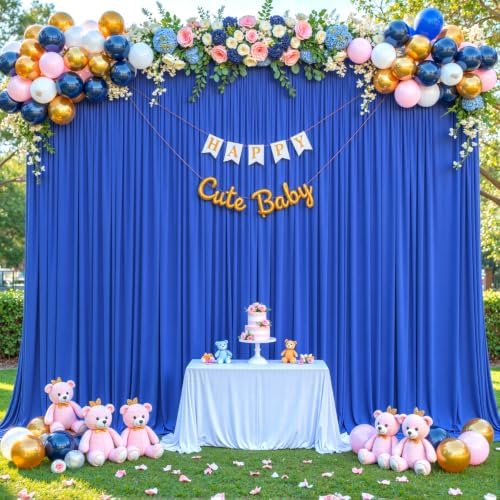 Royal Blue Backdrop Curtain for Parties Wrinkle Free Blue Photo Curtains Backdrop Drapes Fabric Decoration for, alternate