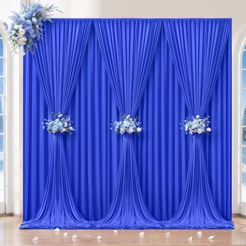 Royal Blue Backdrop Curtains 24 x 10 ft for Photo Background Wrinkle-Free in W4' x H10'(6 panels) in Royal Blue, alternate