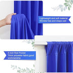 Royal Blue Backdrop Curtains 24 x 10 ft for Photo Background Wrinkle-Free in W4' x H10'(6 panels) in Royal Blue, alternate