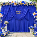 Royal Blue Backdrop Curtains 32 x 10 ft for Photo Background Wrinkle-Free in W4' x H10'(8 panels) in Royal Blue