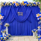 Royal Blue Backdrop Curtains 32 x 10 ft for Photo Background Wrinkle-Free in W4' x H10'(8 panels) in Royal Blue