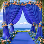 Royal Blue Backdrop Curtains 32 x 10 ft for Photo Background Wrinkle-Free in W4' x H10'(8 panels) in Royal Blue, alternate