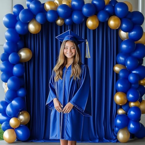 Royal Blue Backdrop Curtains Drapes for Party Wedding 5x8FT 2 Panel in 5'(W) x 8'(H), 2 panels in Royal Blue, alternate view