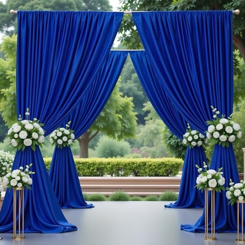 Royal Blue Backdrop Curtains Drapes for Party Wedding 5x8FT 2 Panel in 5'(W) x 8'(H), 2 panels in Royal Blue, alternate view