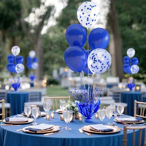 Royal Blue Balloon Table Centerpiece Kit, 4 Set Blue Balloon Stands for Tables with Metallic Star Centerpieces, alternate