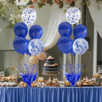 Royal Blue Balloon Table Centerpiece Kit, 4 Set Blue Balloon Stands for Tables with Metallic Star Centerpieces, alternate