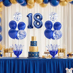 Royal Blue Balloon Table Centerpiece Kit, 6 Set Blue Balloon Stands for Tables with Metallic Star Centerpieces, alternate