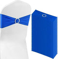Royal Blue Chair Sashes 100 Pack Spandex Stretch Chair Band Sashes with Buckles for Folding Chairs Wedding Party