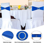 Royal Blue Chair Sashes 100 Pack Spandex Stretch Chair Band Sashes with Buckles for Folding Chairs Wedding Party, alternate