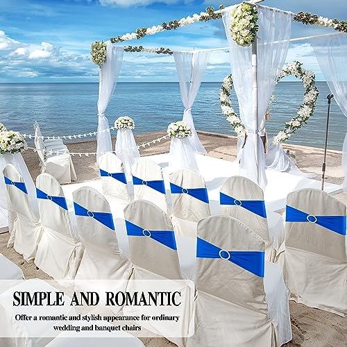Royal Blue Chair Sashes 100 Pack Spandex Stretch Chair Band Sashes with Buckles for Folding Chairs Wedding Party, alternate