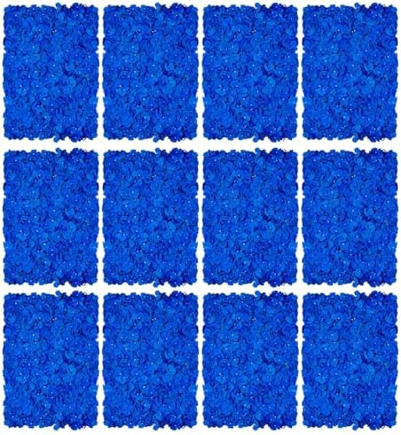 Royal Blue Flower Wall Backdrop Panels, 12 Pcs, 24 x 16 Inch in 24 x 16 Inch