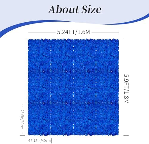 Royal Blue Flower Wall Backdrop Panels, 12 Pcs, 24 x 16 Inch in 24 x 16 Inch, alternate view 3