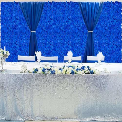 Royal Blue Flower Wall Backdrop Panels, 12 Pcs, 24 x 16 Inch in 24 x 16 Inch, alternate view 4