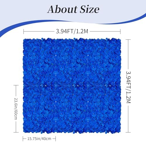 Royal Blue Flower Wall Panel Backdrops, 6 Pcs, 24 x 16 Inch in 24 x 16 Inch, alternate view 3