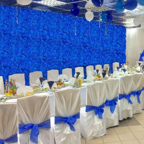 Royal Blue Flower Wall Panel Backdrops, 6 Pcs, 24 x 16 Inch in 24 x 16 Inch, alternate view 4