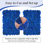 Royal Blue Flower Wall Panel Backdrops, 6 Pcs, 24 x 16 Inch in 24 x 16 Inch, alternate view 5
